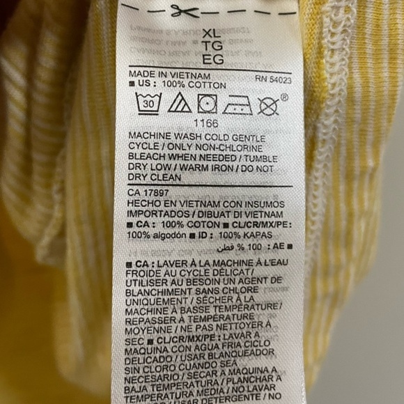 Old Navy Yellow Striped Tee-Shirt‎ Dress - XL - Picture 4 of 6